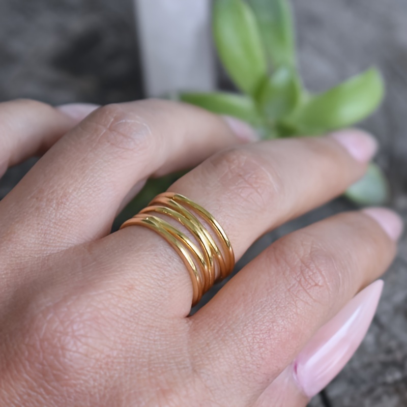 Copper Spiral Ring Geometric Band Size 6 11 Ideal for Vacation Wedding